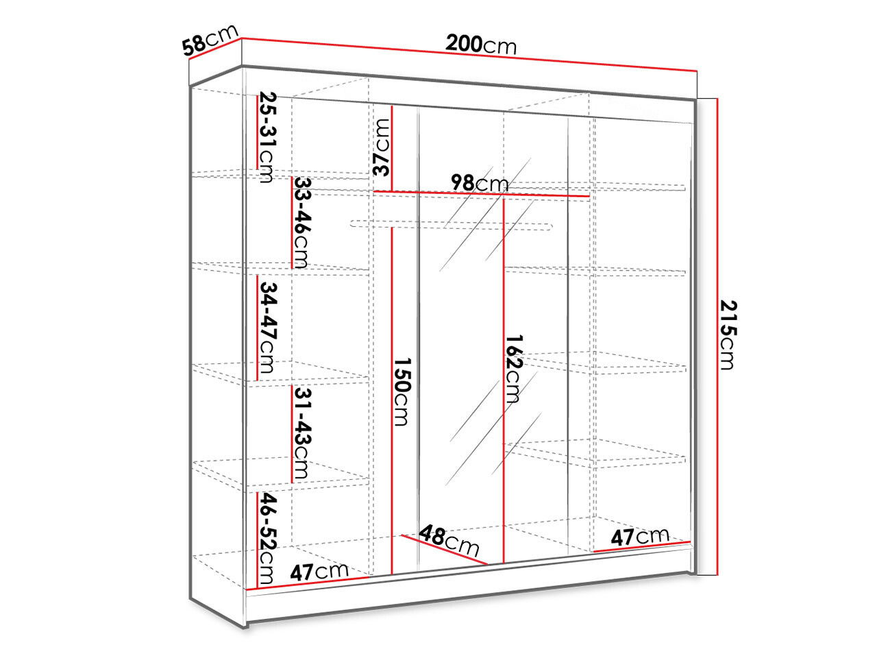 Armario Closico 158 (Roble Artisan + Blanco)