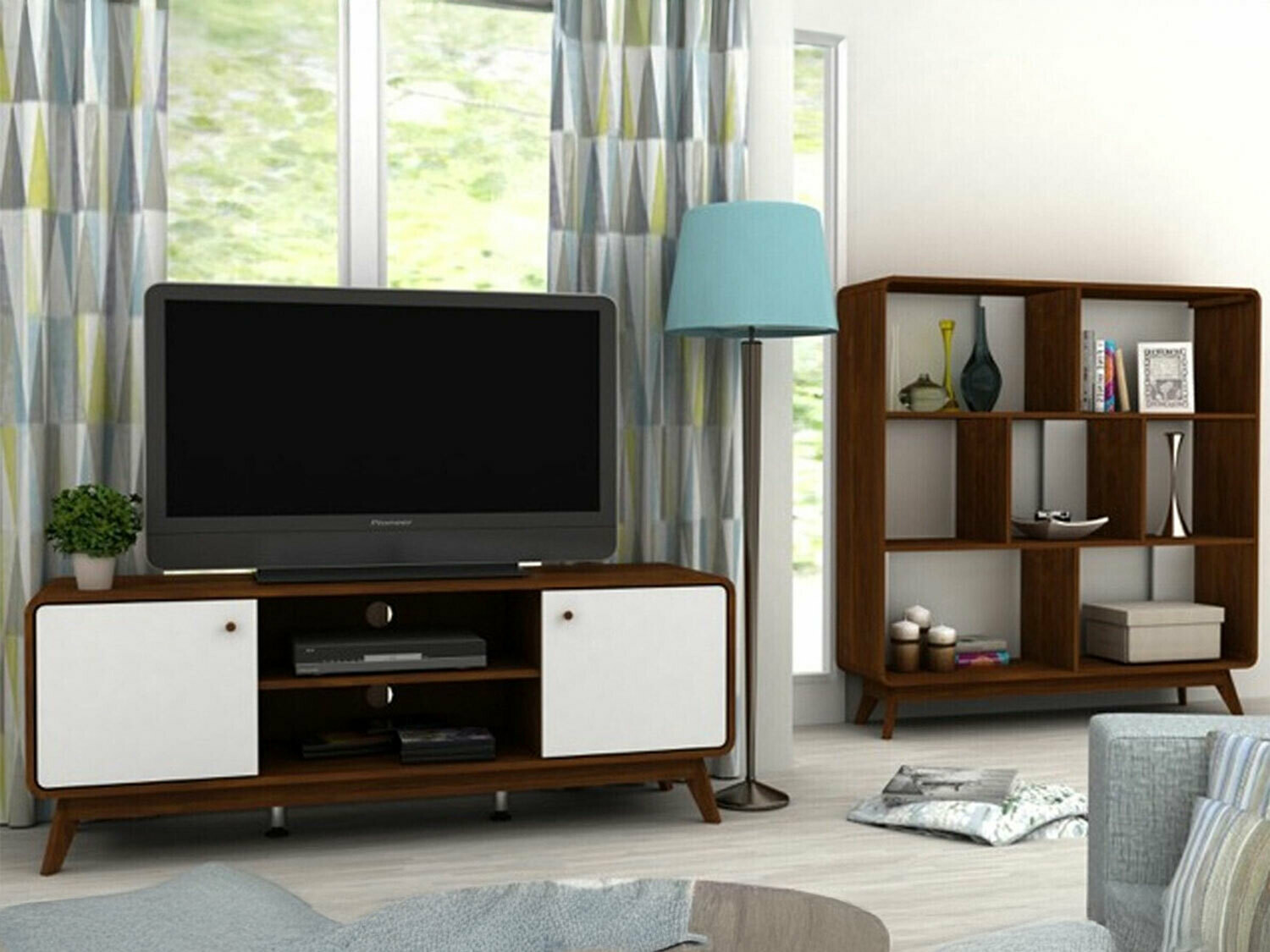 Conjunto de salón Elbtena 113 (Nuez + Blanco)