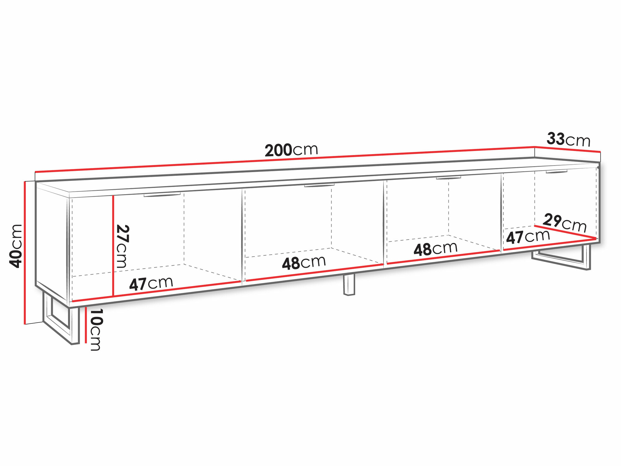 Mueble TV Scientia II (Negro + Grafito)