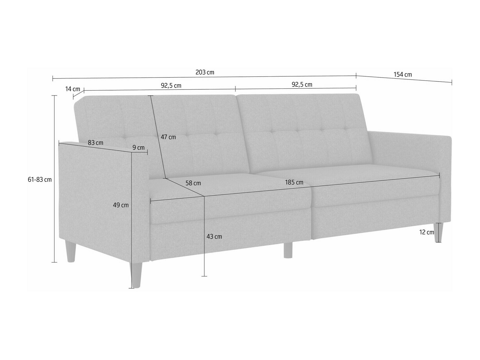Sofá cama Tulsa 626 (Crema)