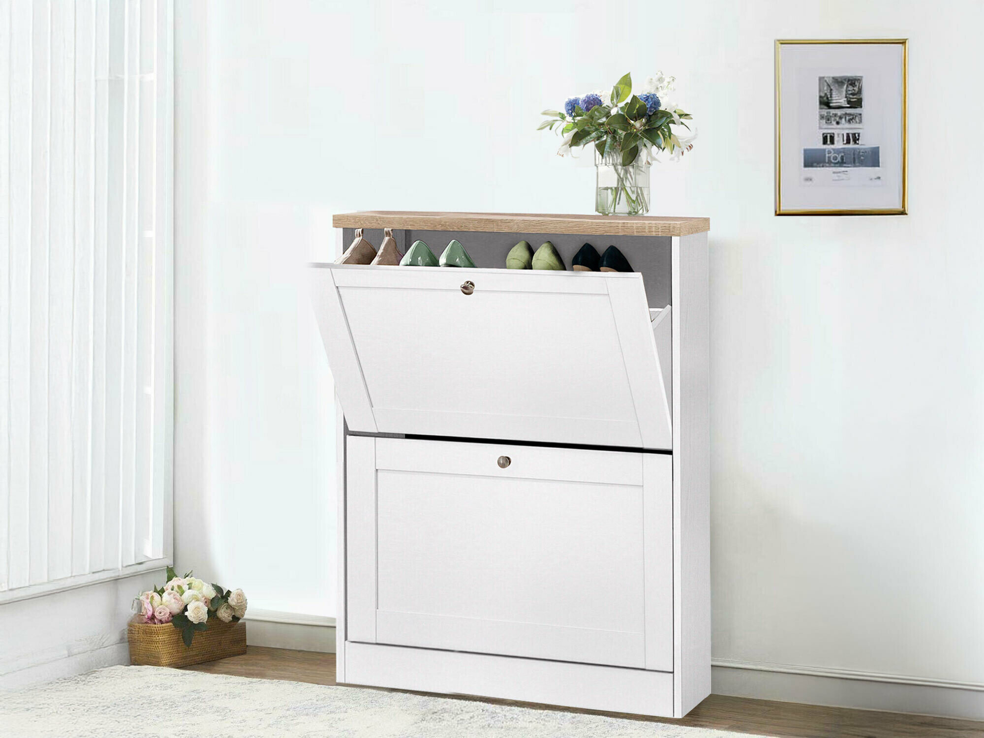 Zapatero Cirtene 100 (Blanco + Roble)