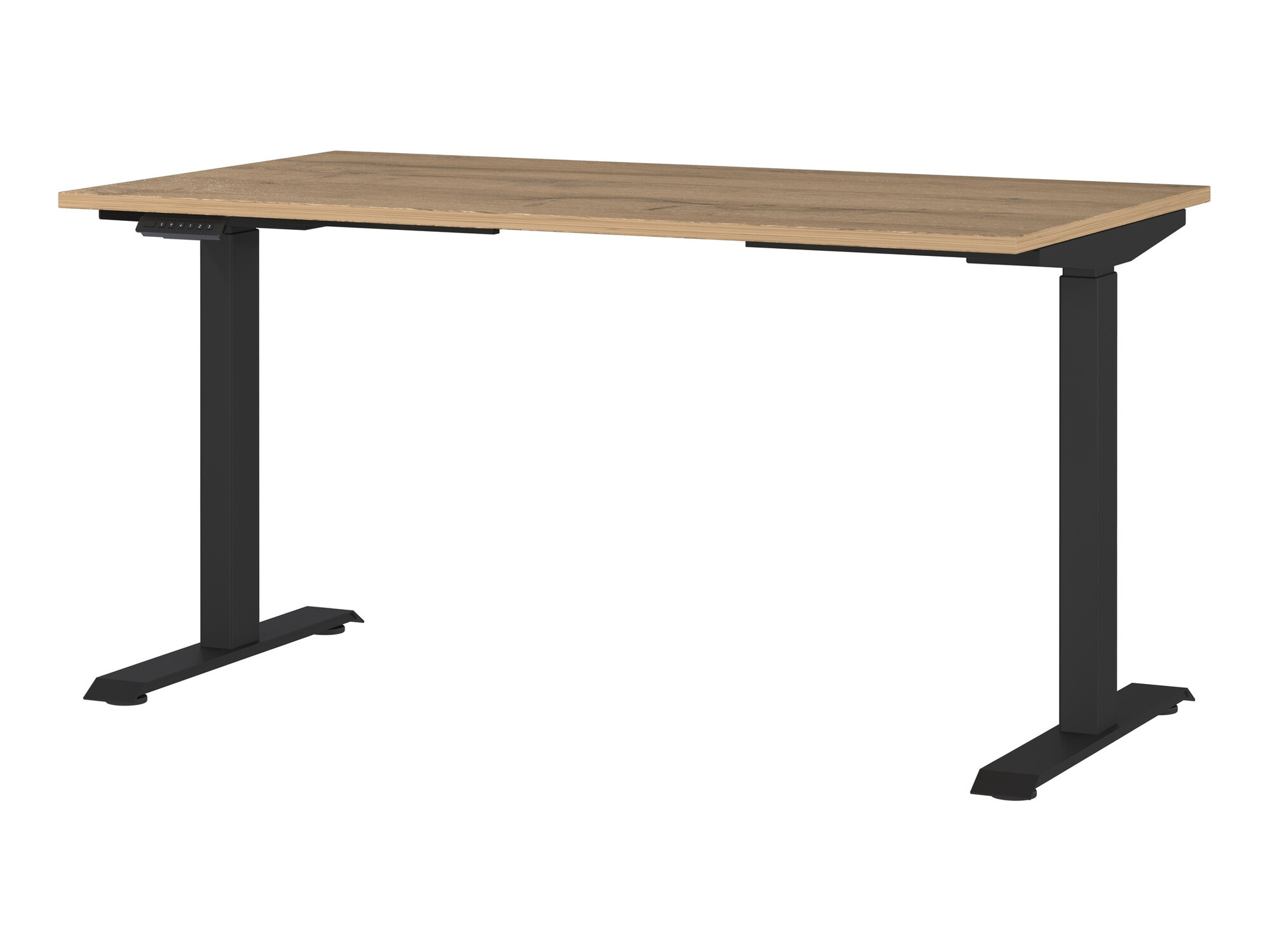 Escritorio de altura regulable Eliromo 117 (Roble nieto + Negro)