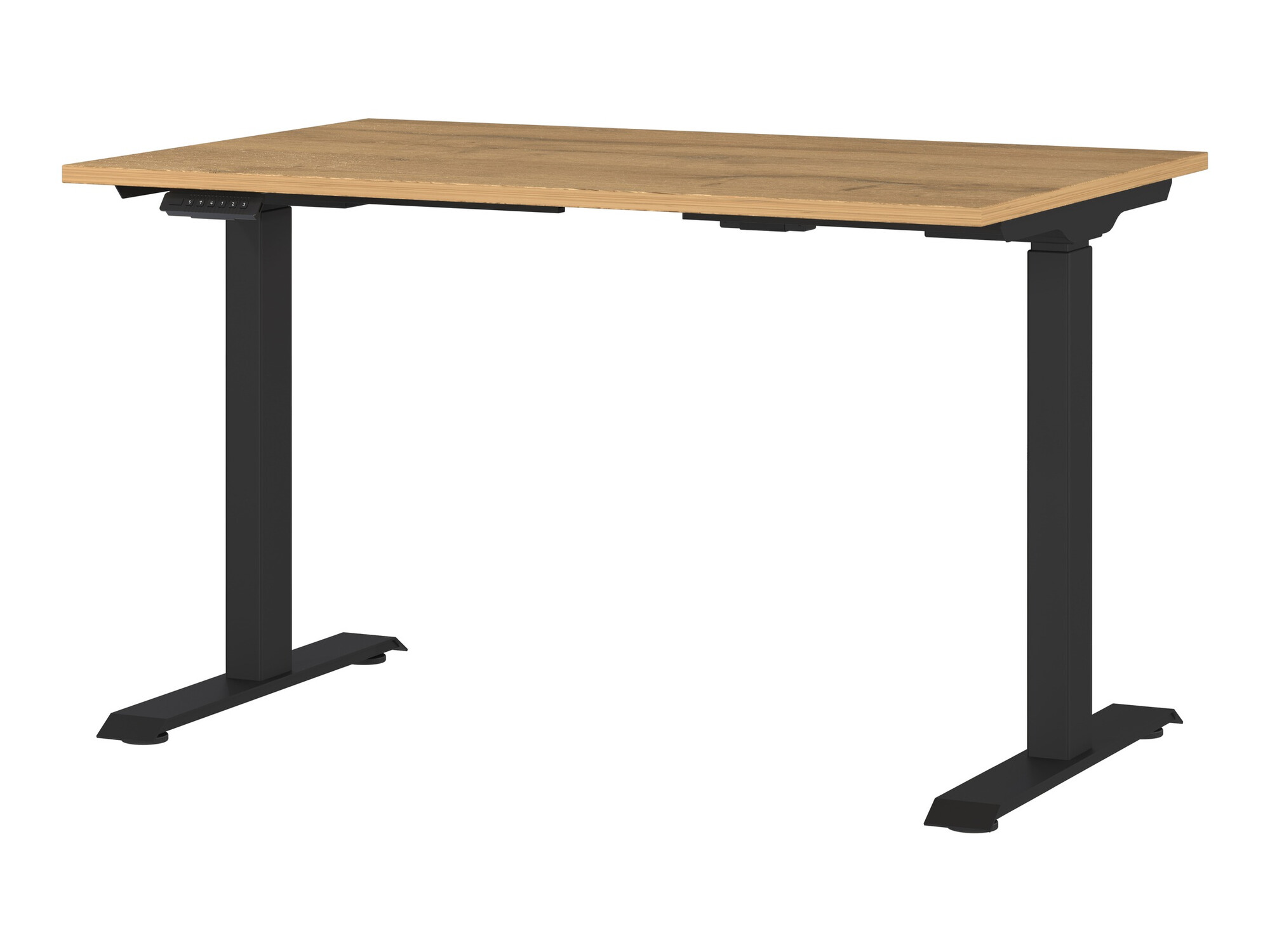 Escritorio de altura regulable Eliromo 118 (Roble nieto + Negro)