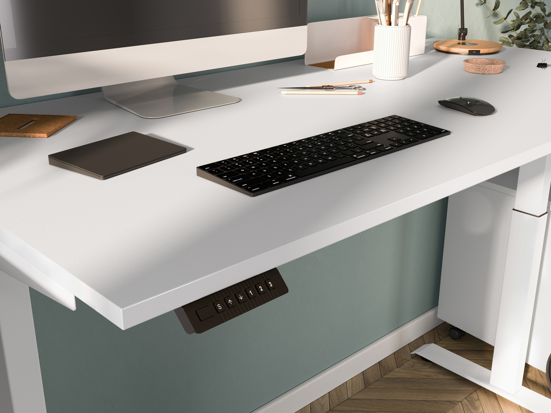 Escritorio de altura regulable Feltoru 113 (Blanco)