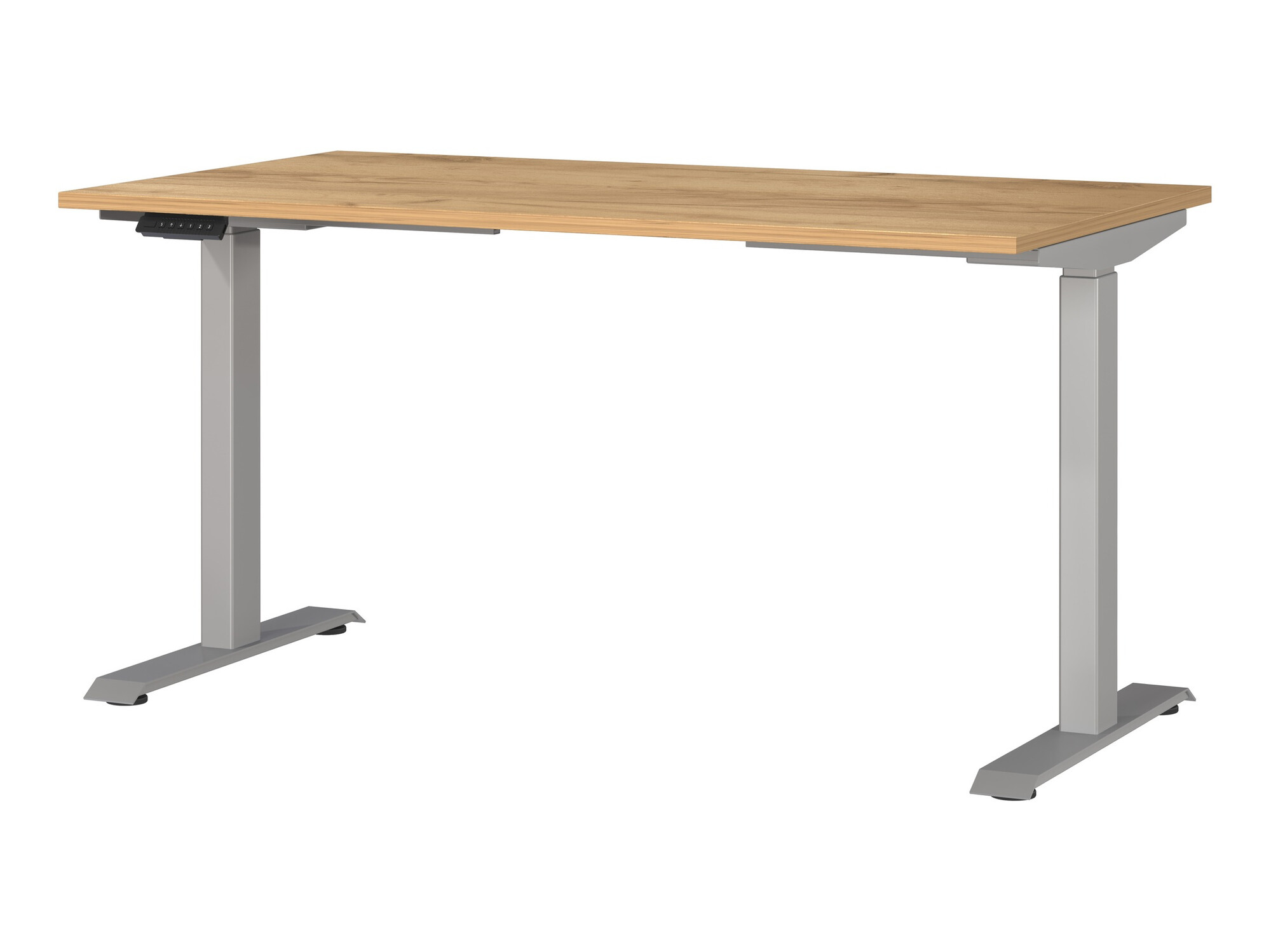 Escritorio de altura regulable Sacramento 415 (Navarra roble + Plata)