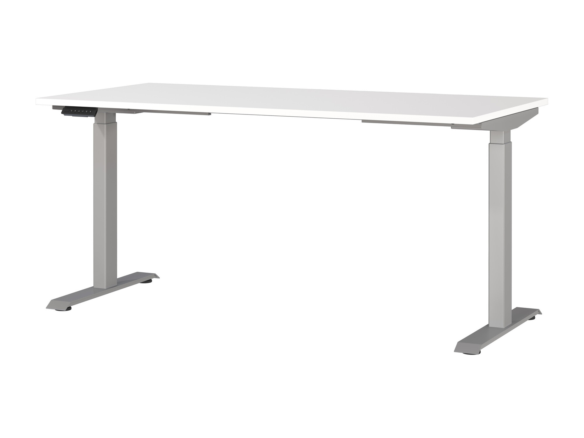 Escritorio de altura regulable Sacramento 416 (Blanco + Plata)