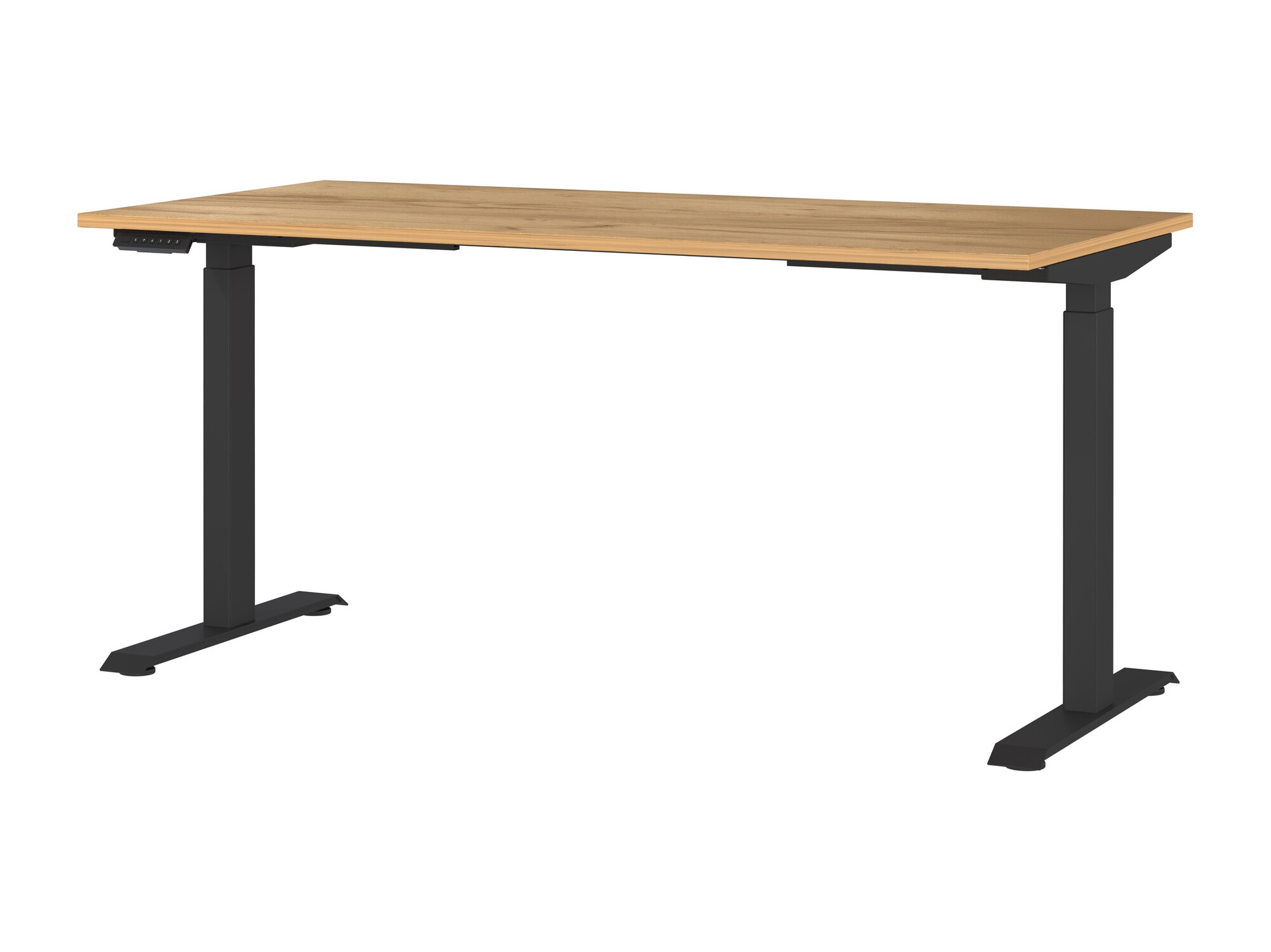 Escritorio de altura regulable Sacramento 416 (Navarra roble + Negro)