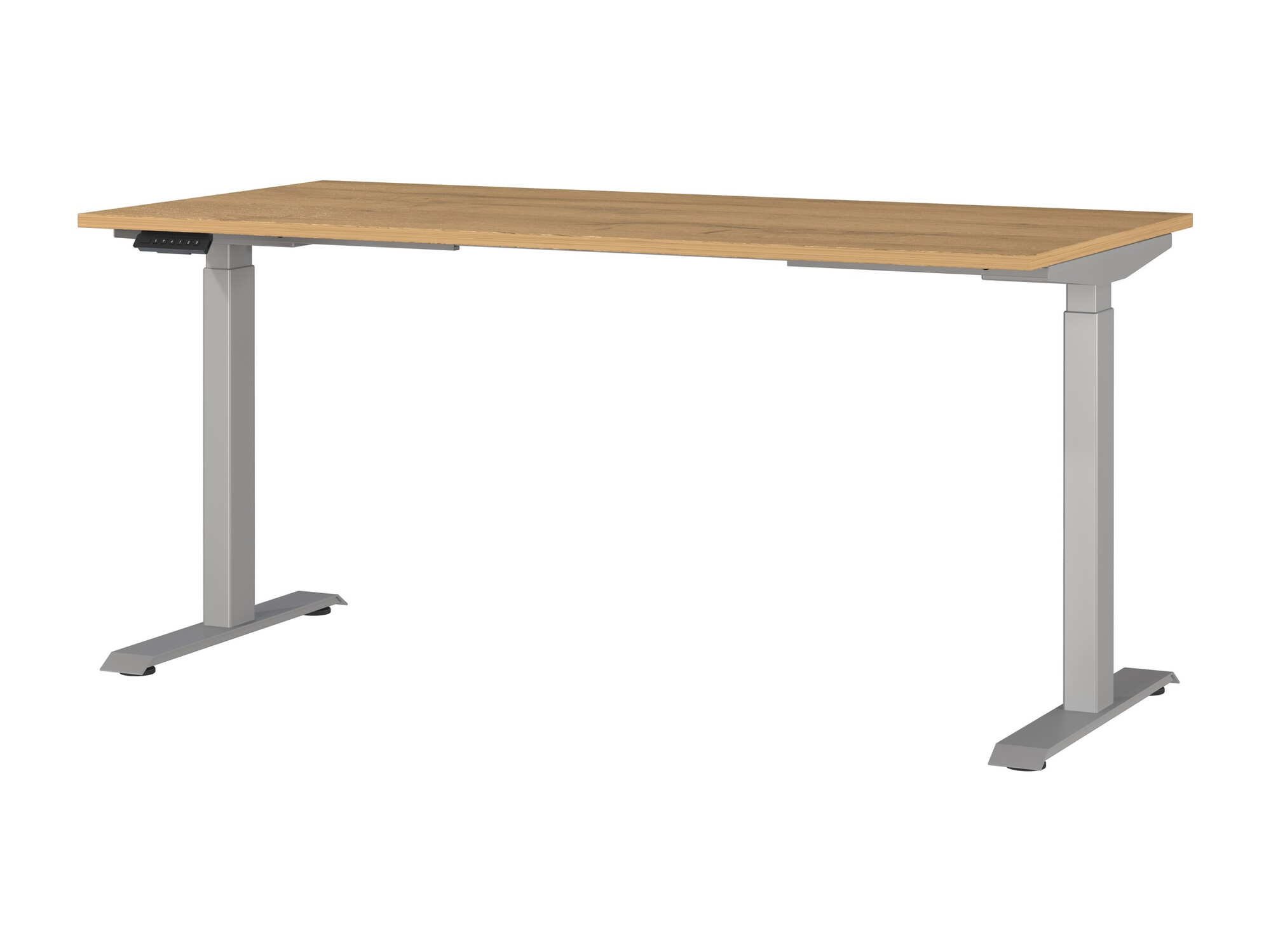 Escritorio de altura regulable Sacramento 416 (Roble nieto + Plata)
