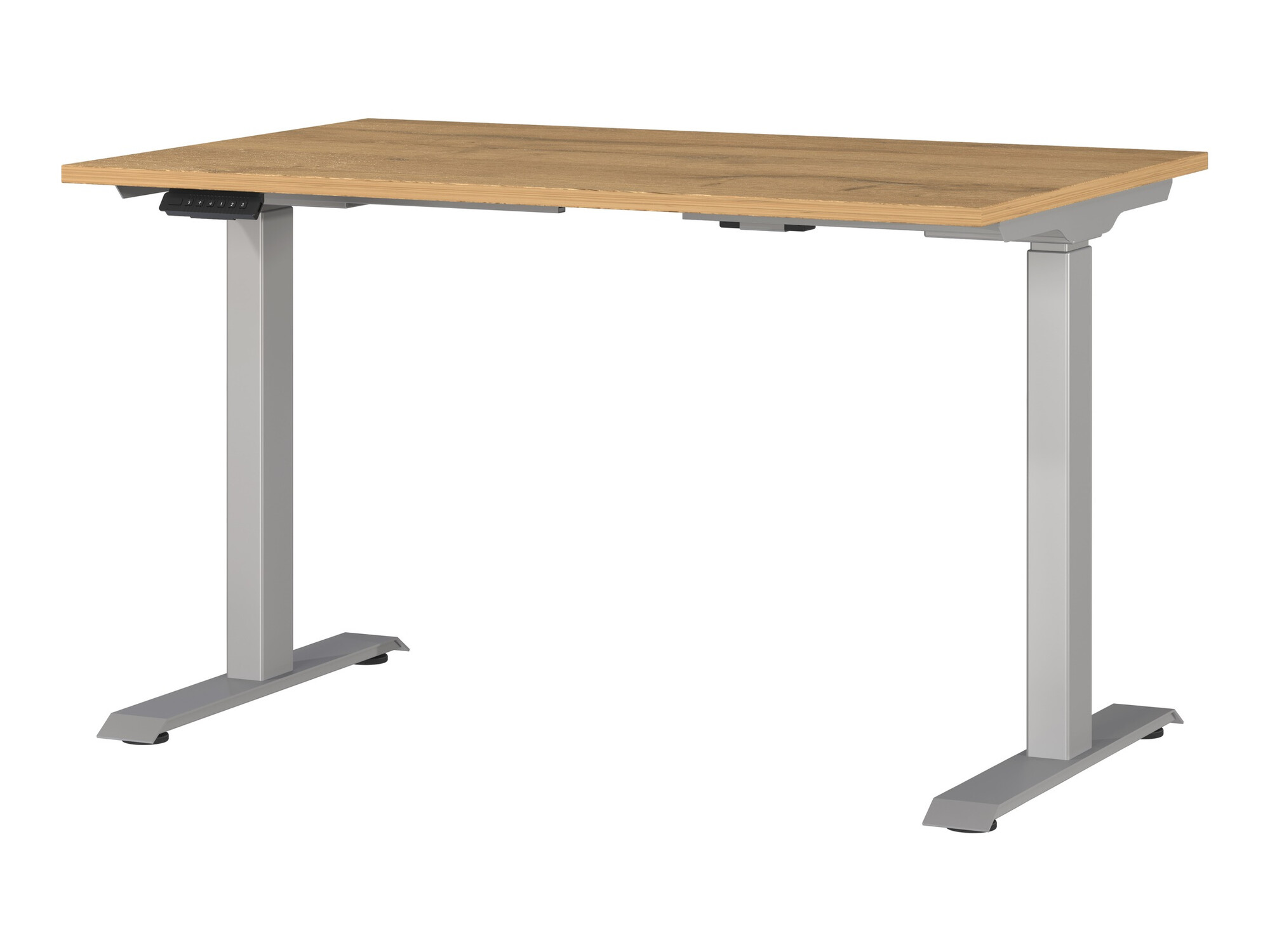 Escritorio de altura regulable Sacramento 417 (Roble nieto + Plata)