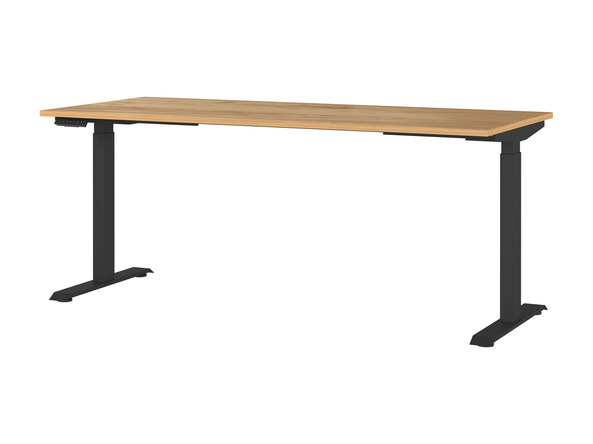 Escritorio de altura regulable Sacramento 418 (Navarra roble + Negro)