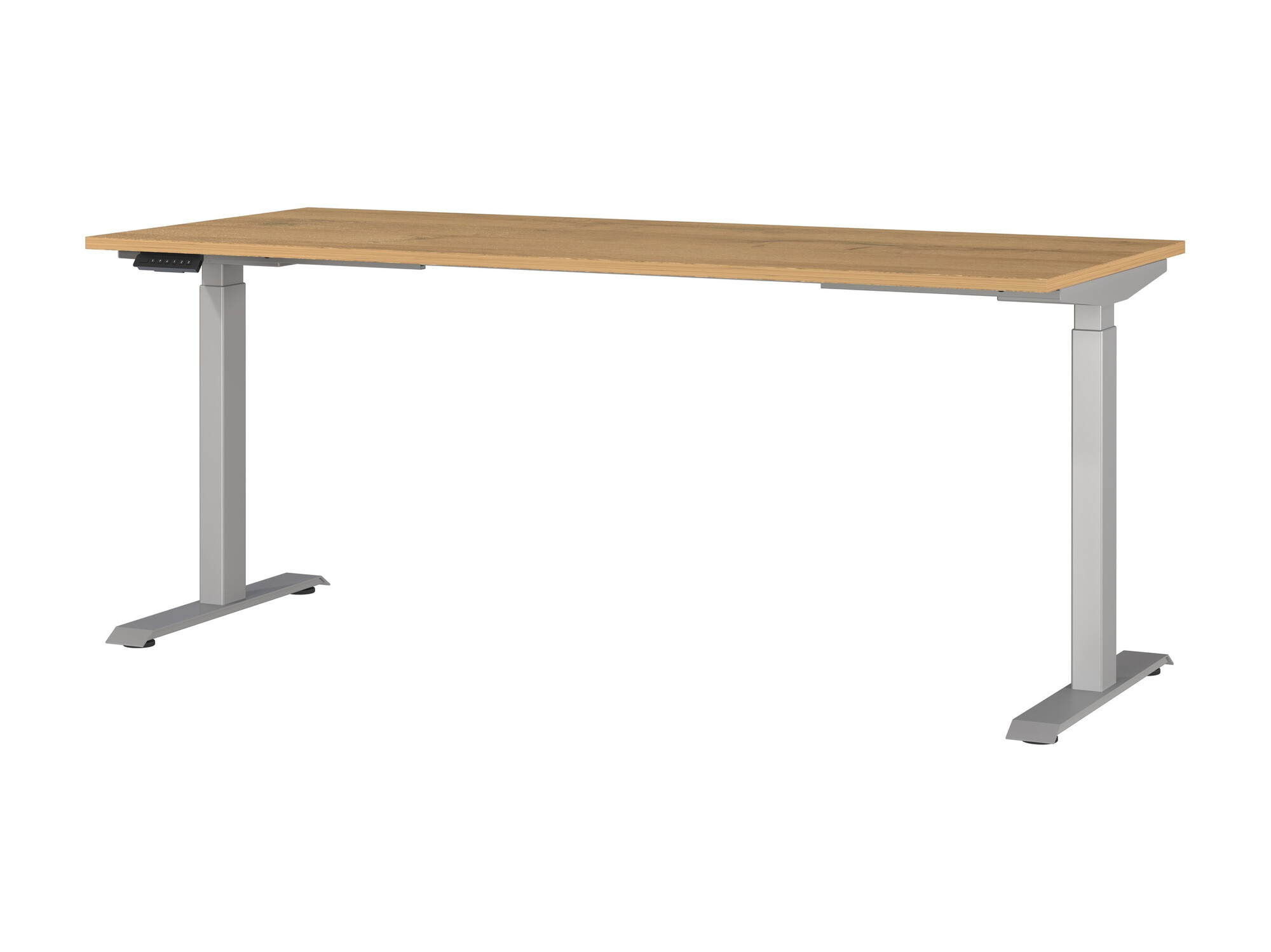 Escritorio de altura regulable Sacramento 418 (Roble nieto + Plata)