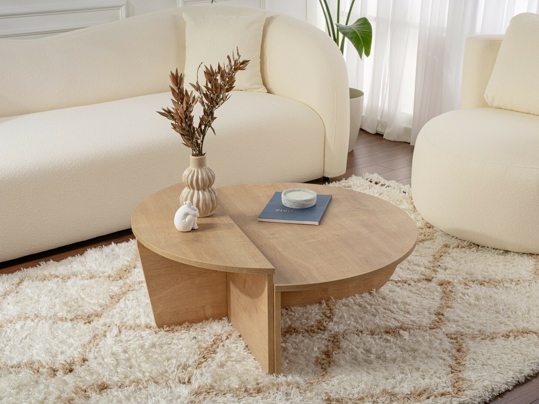 Conjunto mesa de centro Novato 100 (Miel de roble)