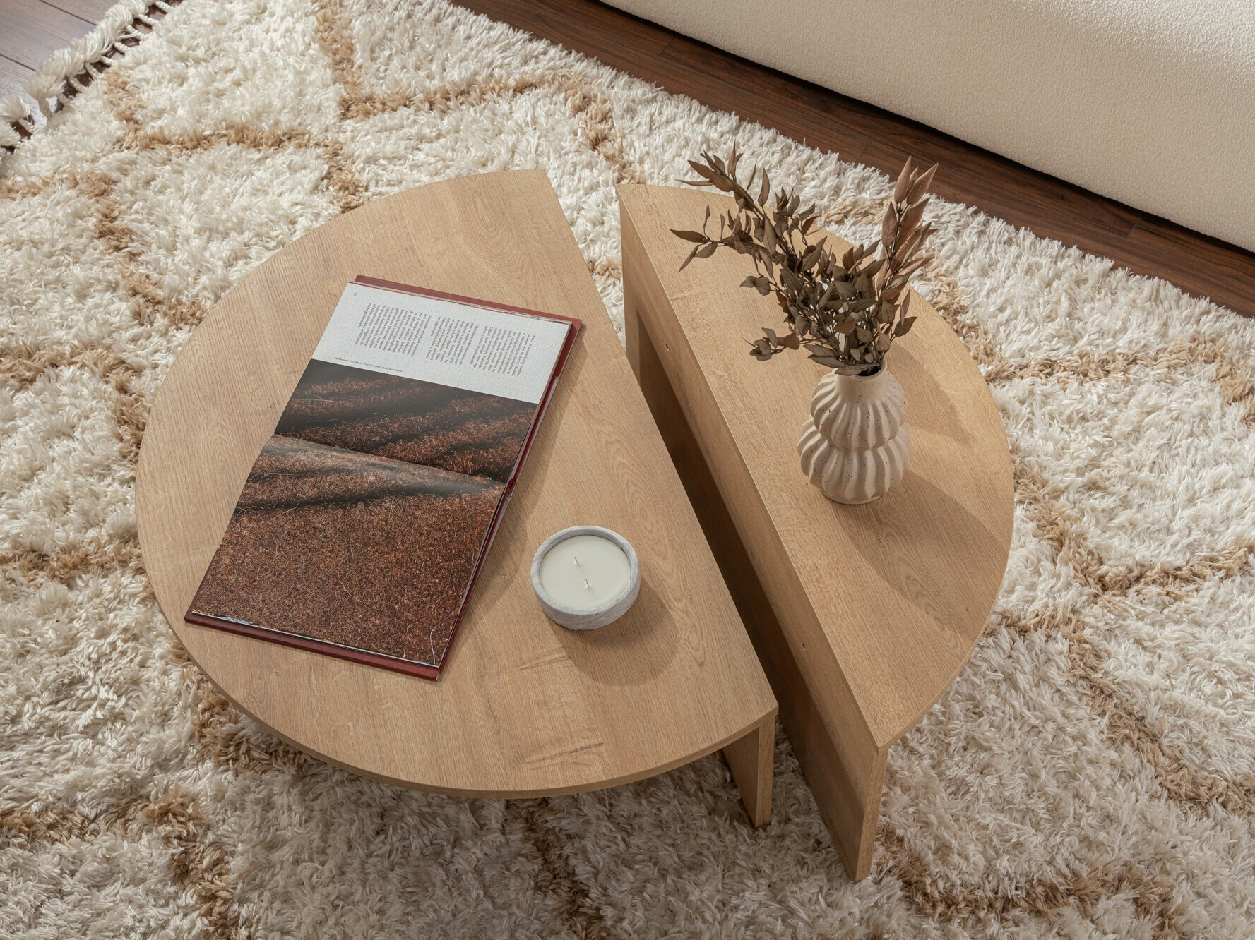 Conjunto mesa de centro Novato 100 (Miel de roble)