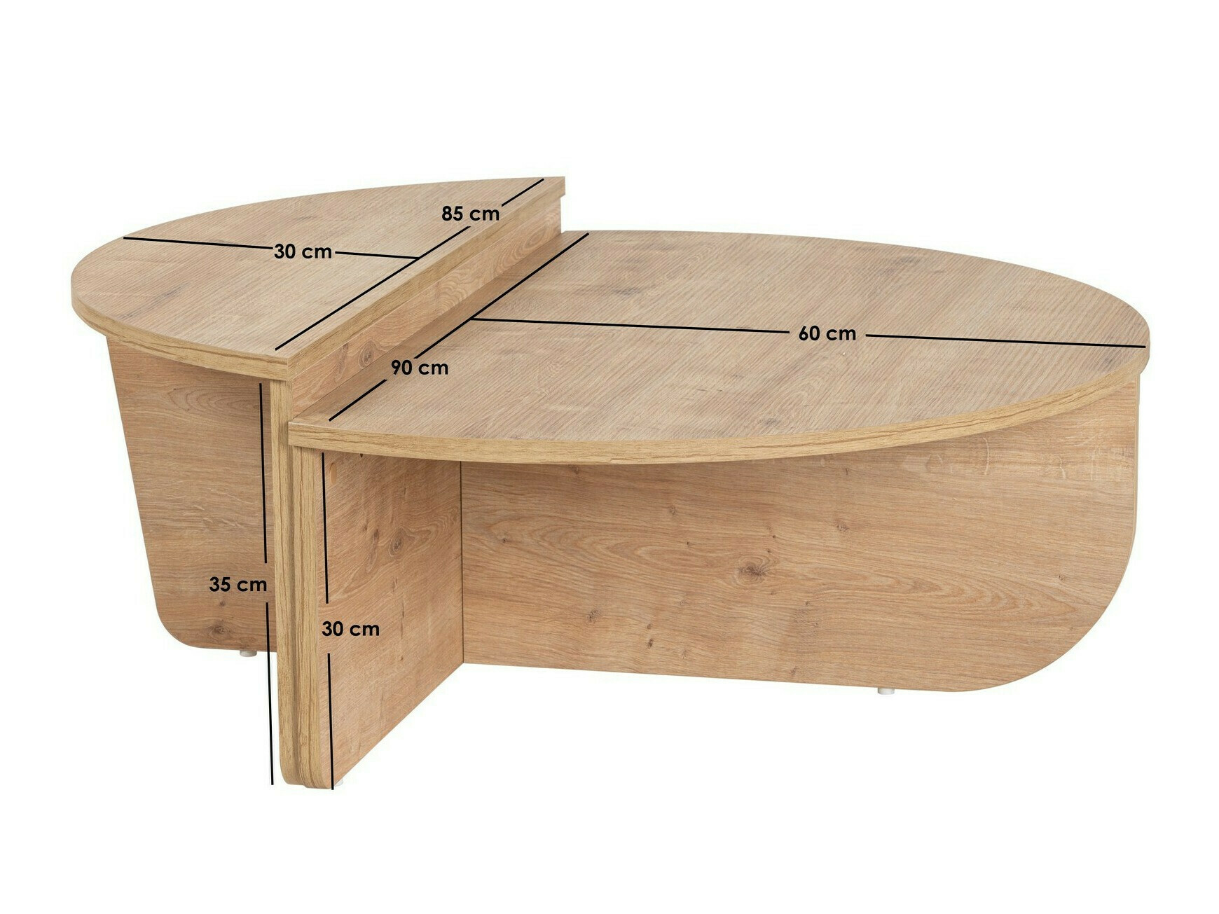 Conjunto mesa de centro Novato 100 (Nogal)