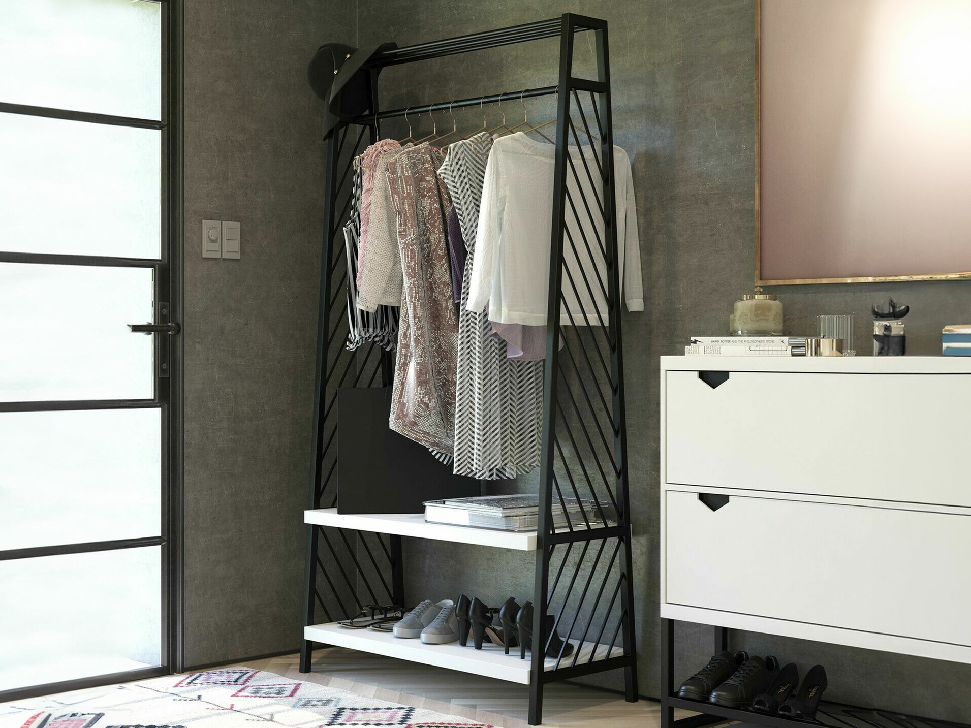 Perchero CosmoLiving by Cosmopolitan 156 (Blanco + Negro)