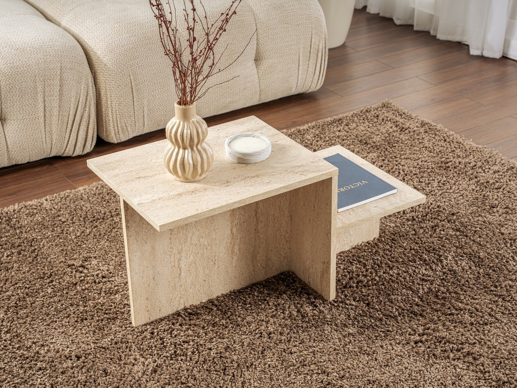 Mesa de centro Novato 104 (Travertino claro)