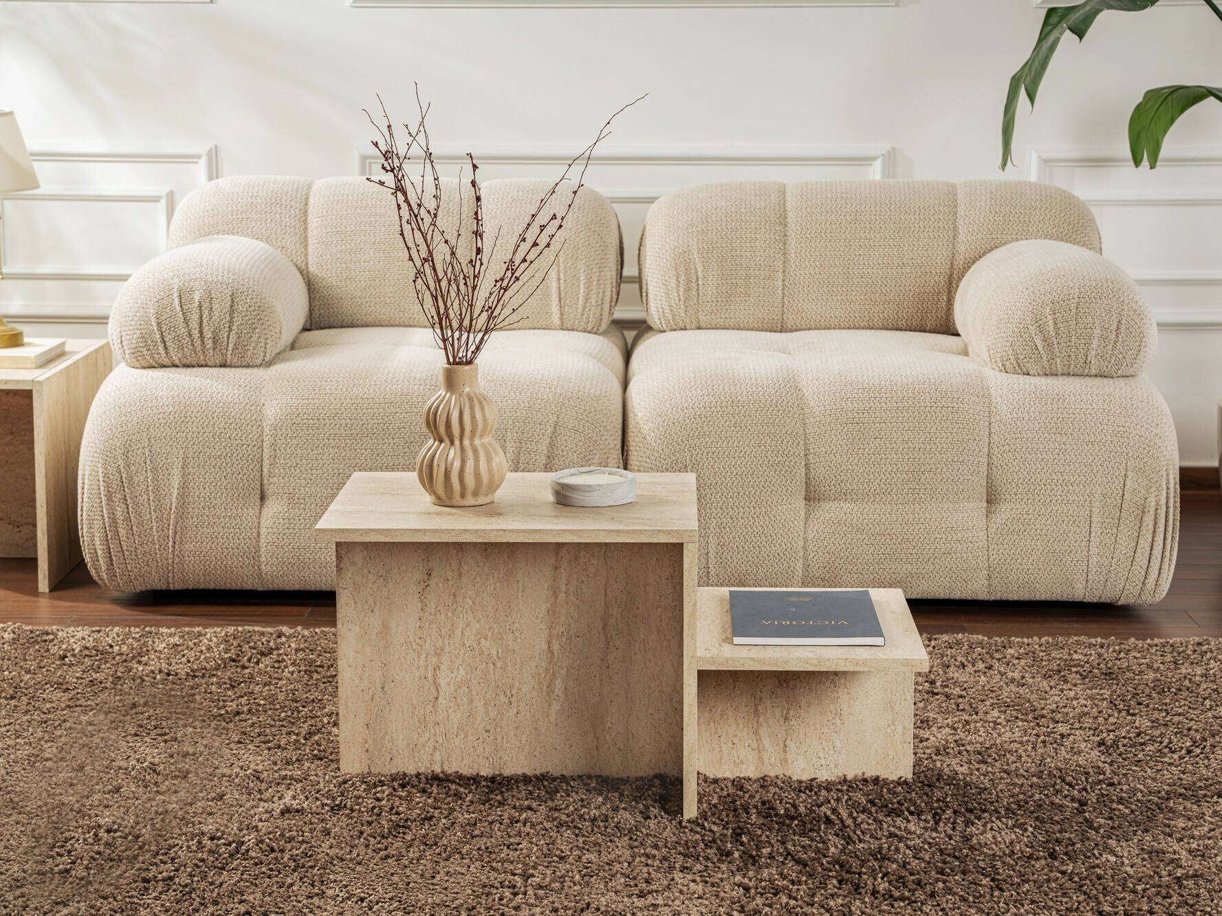 Mesa de centro Novato 104 (Travertino claro)