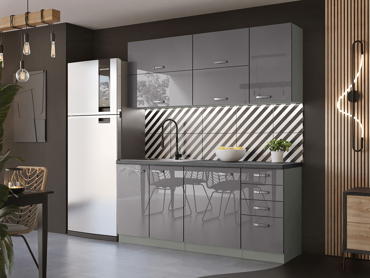 Conjunto de cocina modular Multi Grey 124