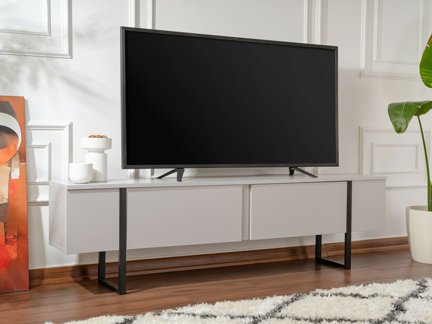 Mueble TV Novato 105 (Gris + Negro)