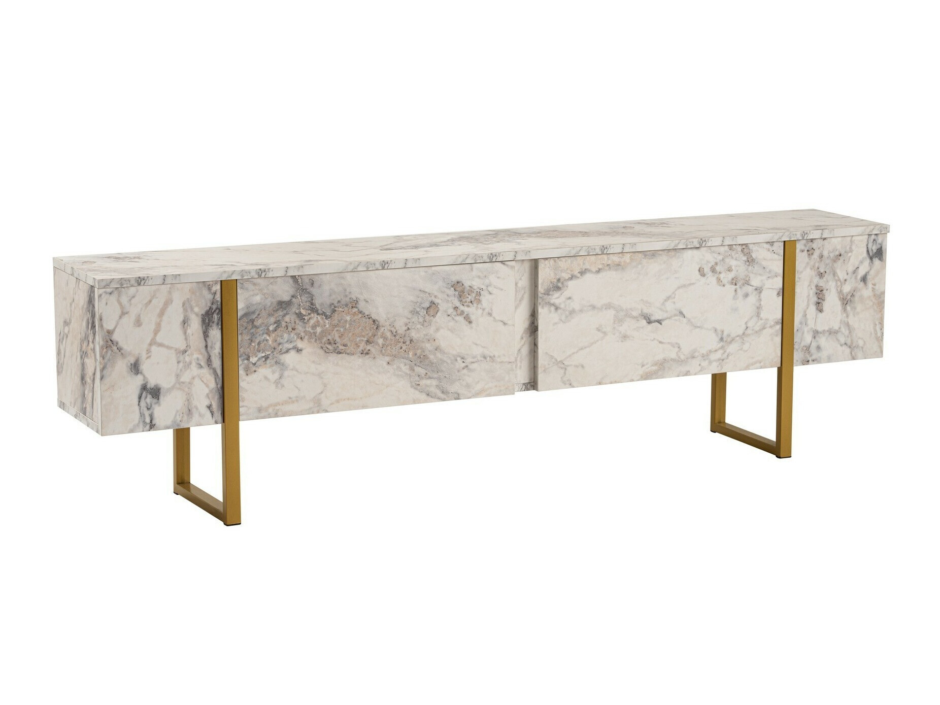 Mueble TV Novato 105 (Mármol blanco + Dorado)