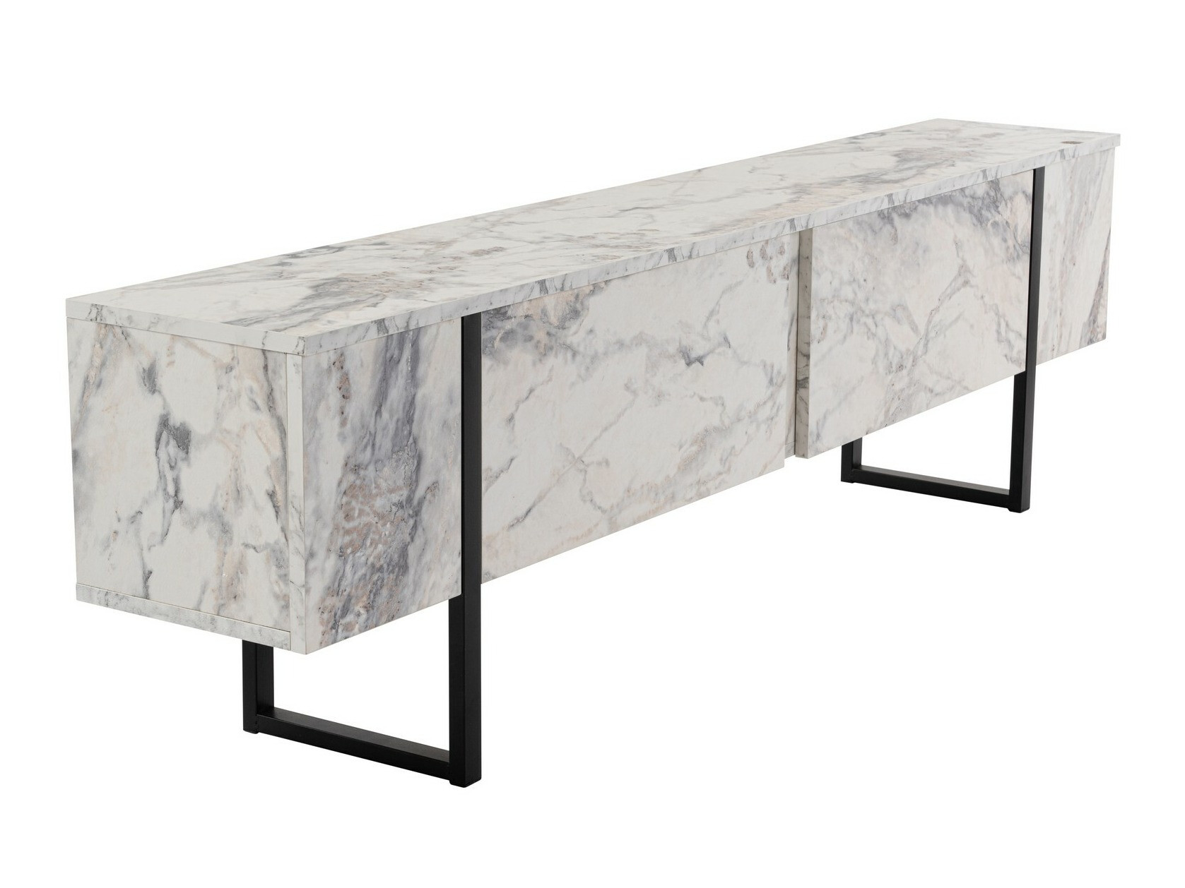 Mueble TV Novato 105 (Mármol blanco + Negro)