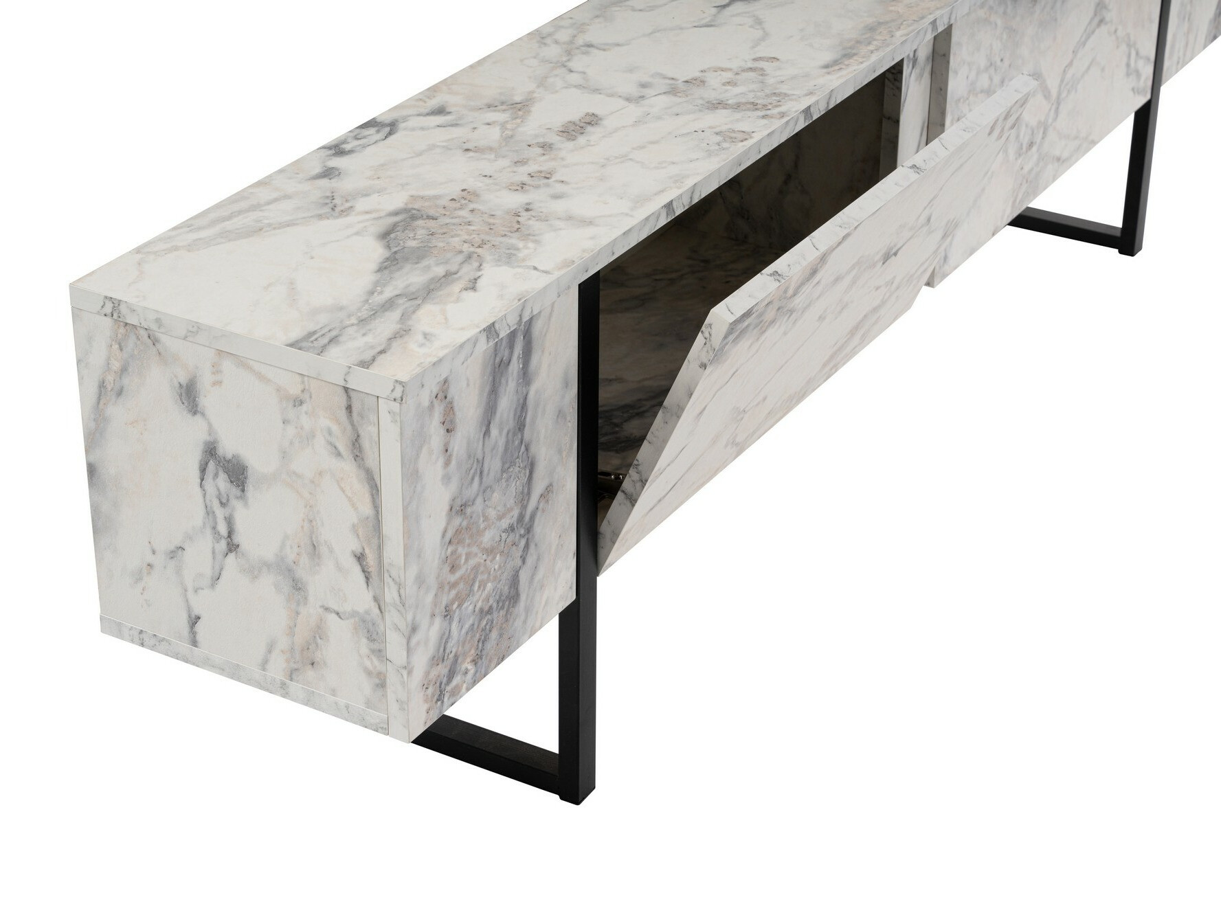 Mueble TV Novato 105 (Mármol blanco + Negro)