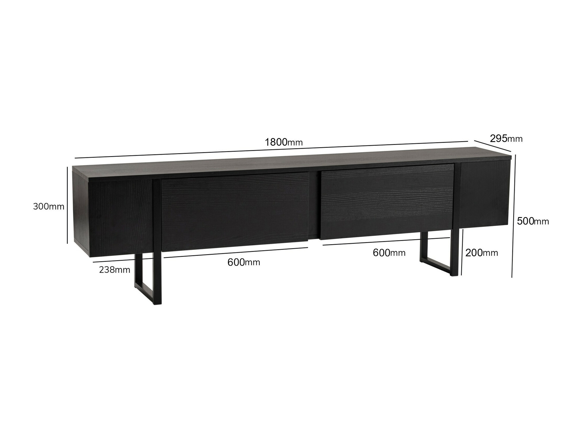 Mueble TV Novato 105 (Mármol blanco + Negro)