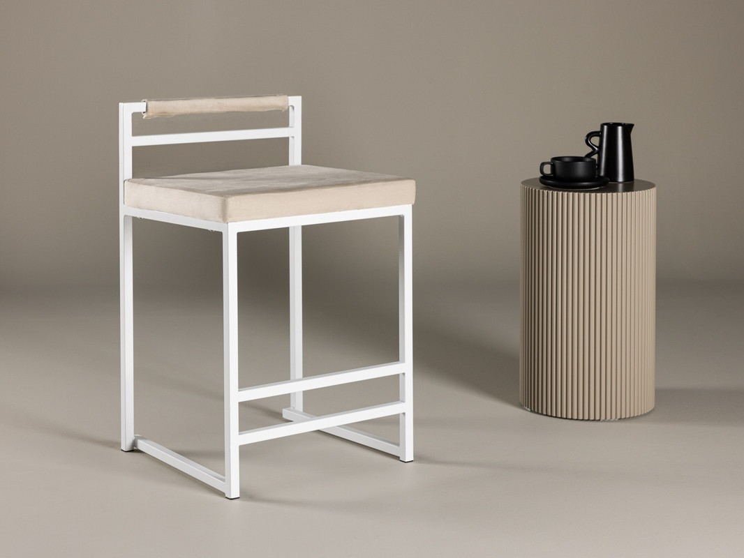 Silla de barra Dallas 4519 (Blanco + Beige)