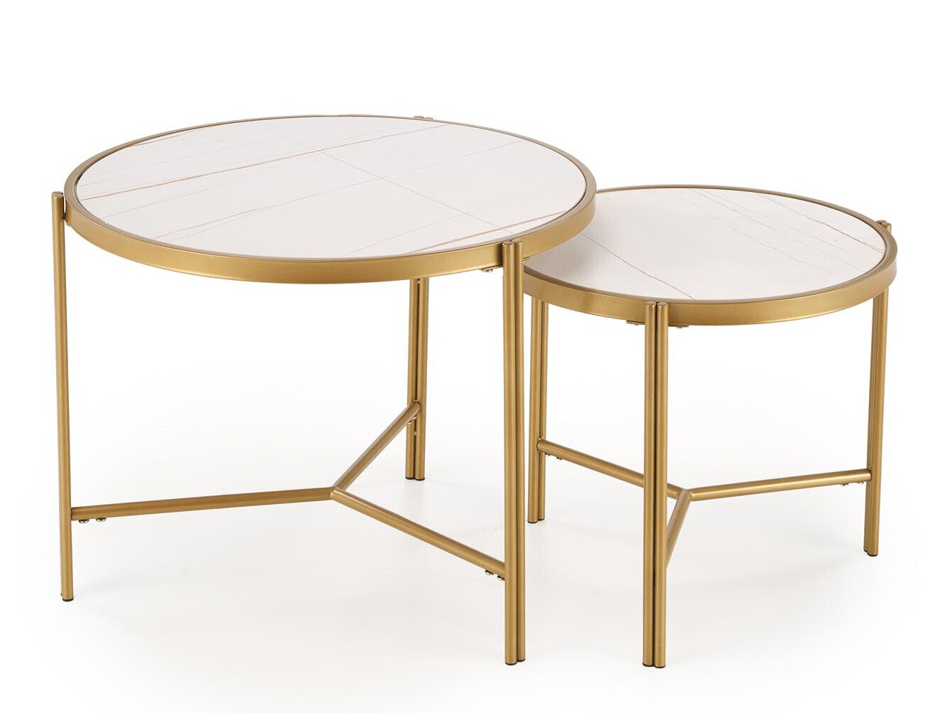 Conjunto mesa de centro Houston 1867 (Mármol blanco)