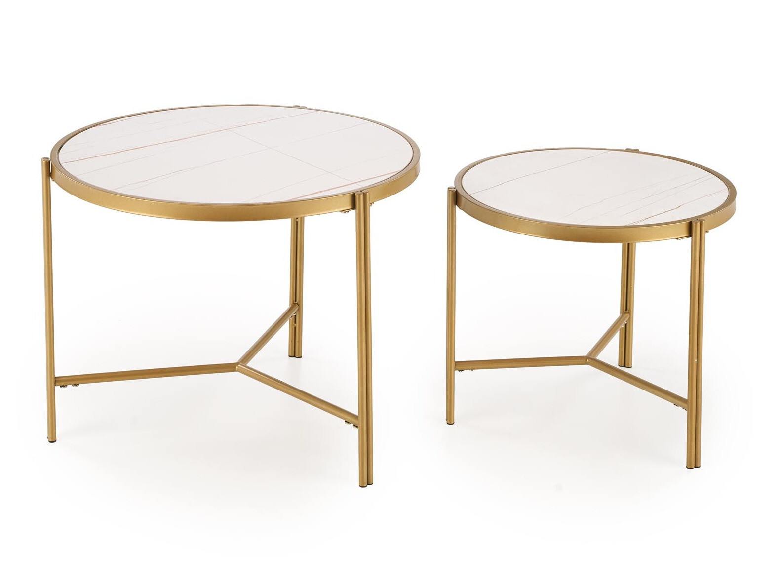 Conjunto mesa de centro Houston 1867 (Mármol blanco)