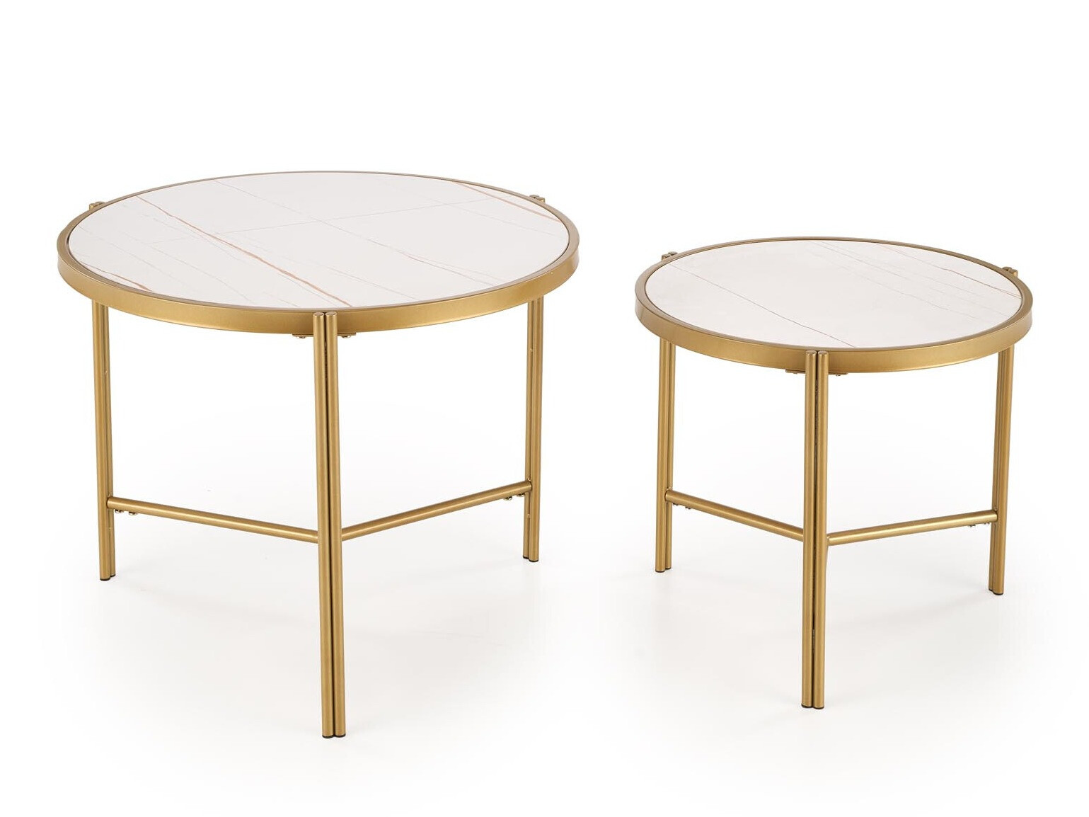 Conjunto mesa de centro Houston 1867 (Mármol blanco)