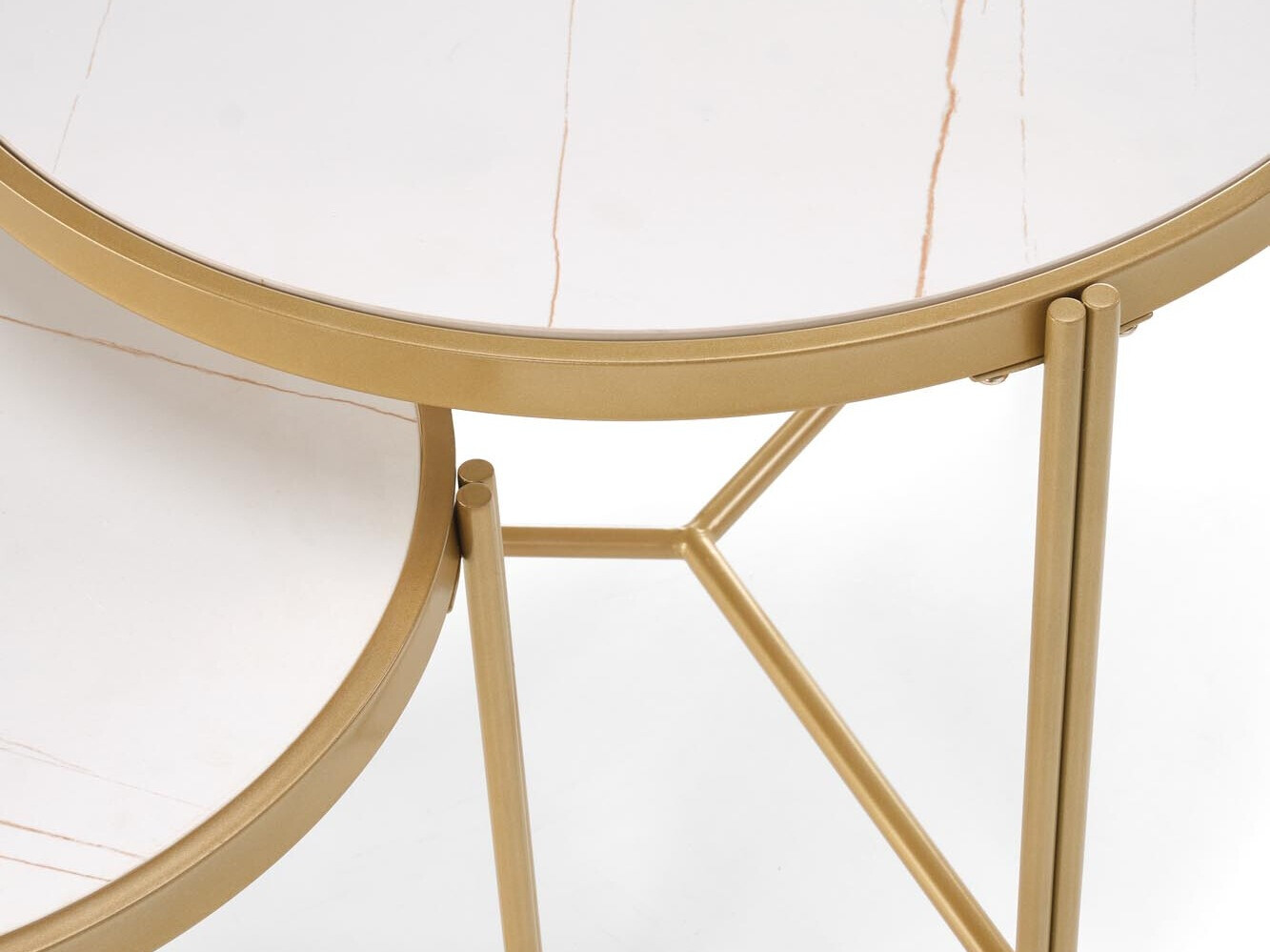 Conjunto mesa de centro Houston 1867 (Mármol blanco)