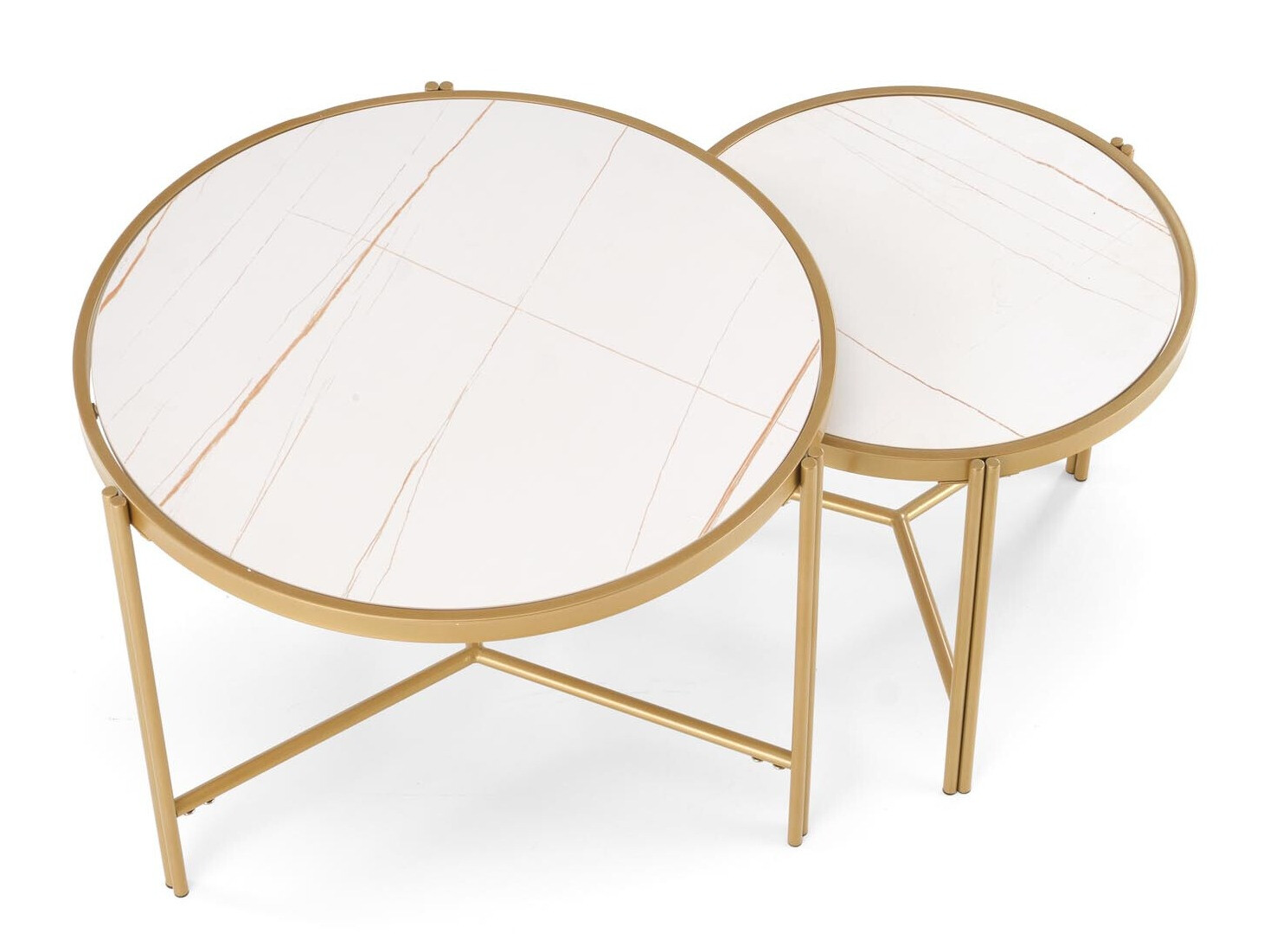 Conjunto mesa de centro Houston 1867 (Mármol blanco)