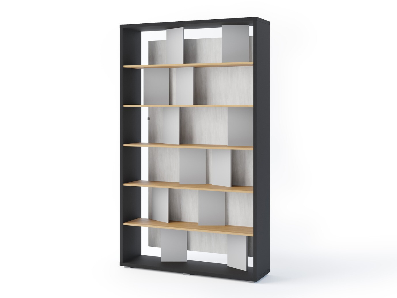 Estantería Fresno 154 (Gris + Grafito + Roble)