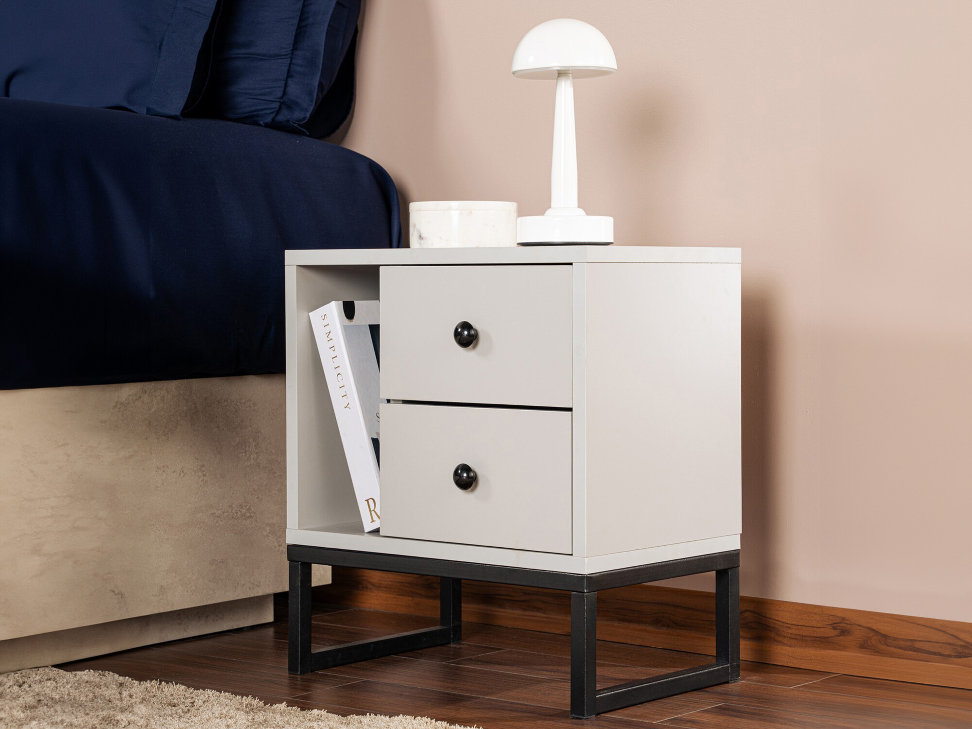 Mesilla de noche Novato 109 (Gris + Negro)