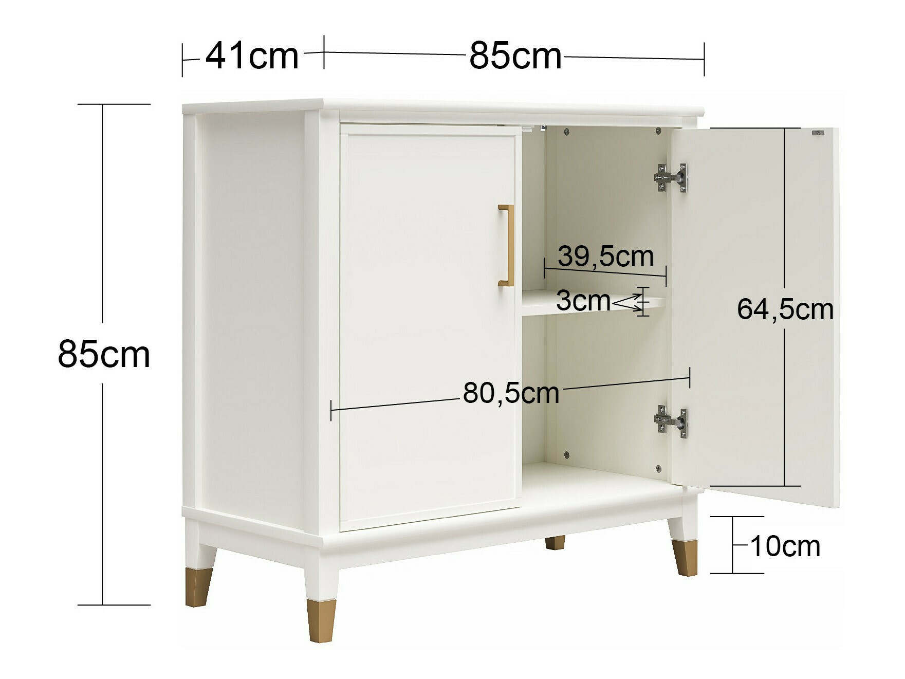 Aparador CosmoLiving by Cosmopolitan Belromu 108 (Blanco)