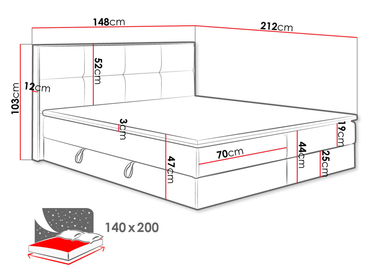 Cama continental ComfiDream Miraena (Soro 97)