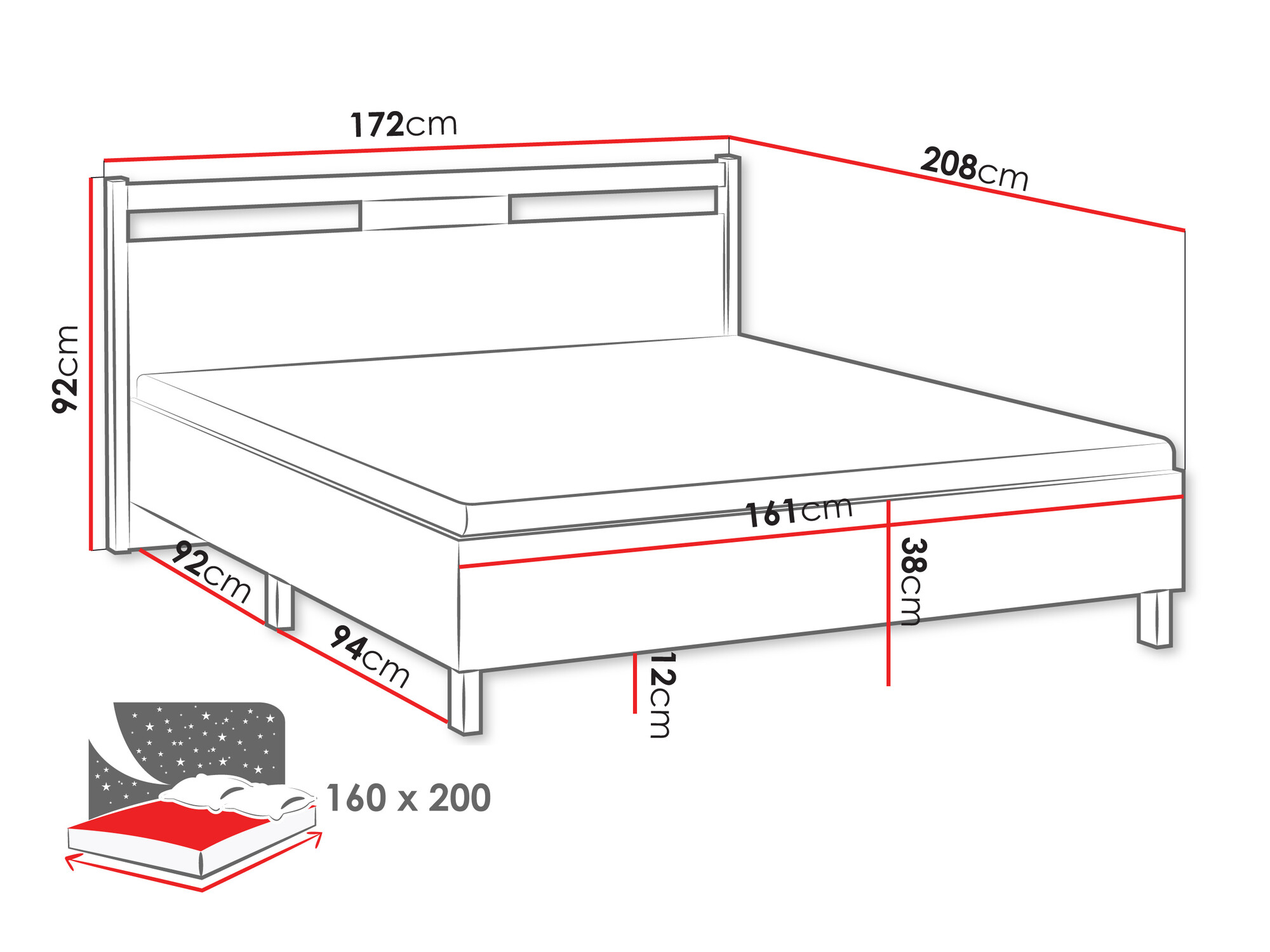Cama Venmelu 106 (Roble wotan + Verde)