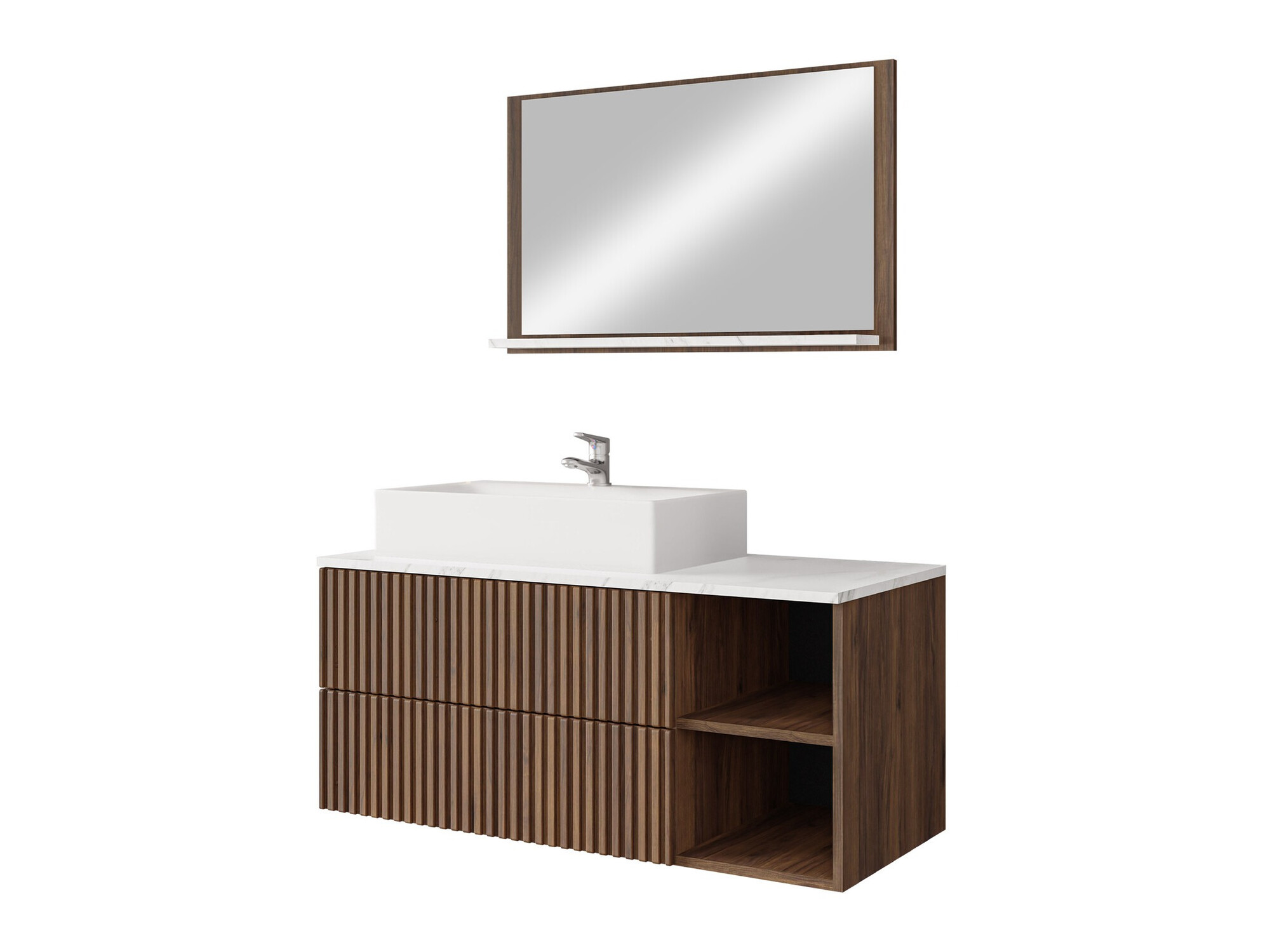 Conjunto de mueble de baño Ophruvi 103 (Nogal)