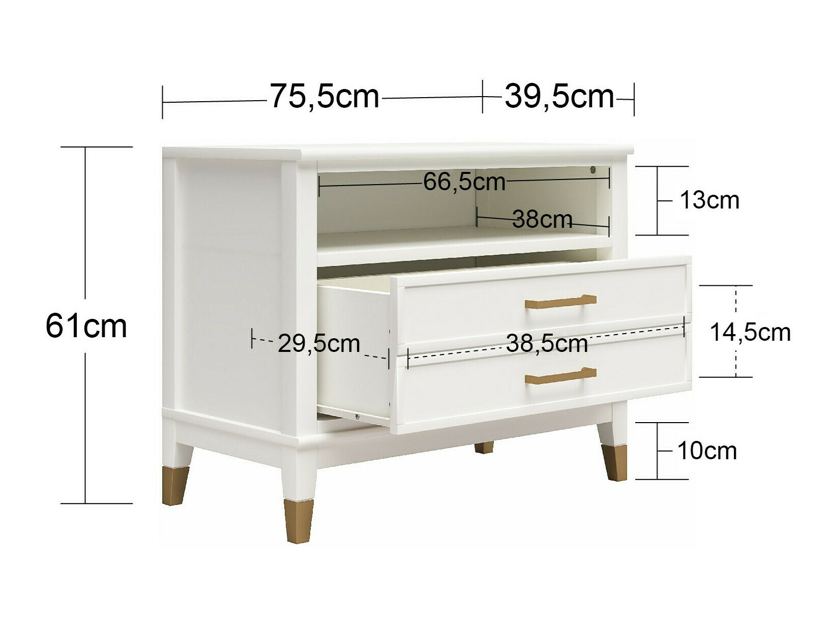 Mesilla de noche CosmoLiving by Cosmopolitan Belromu 107 (Blanco)