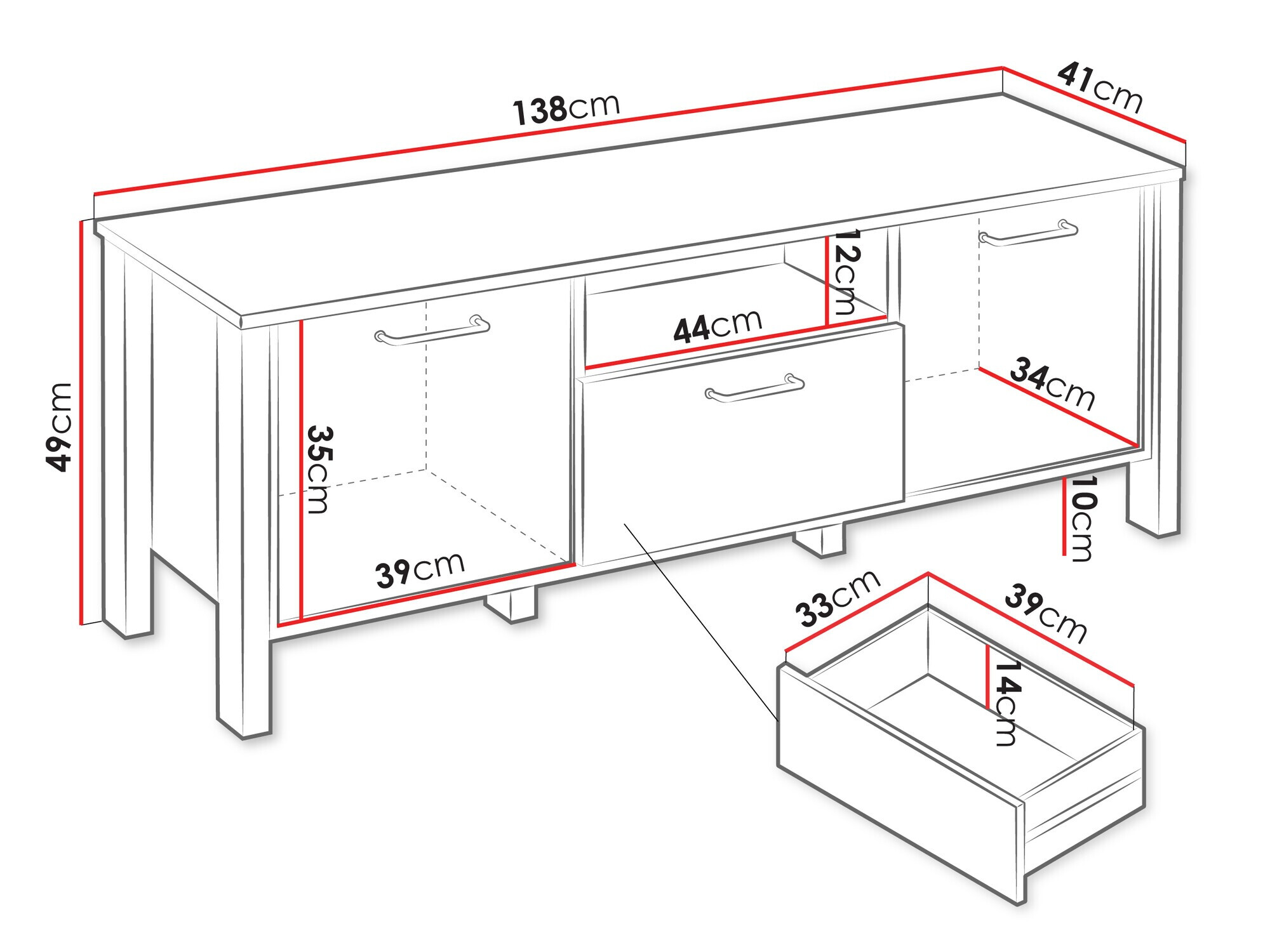 Mueble TV Venmelu 111 (Roble wotan + Verde)