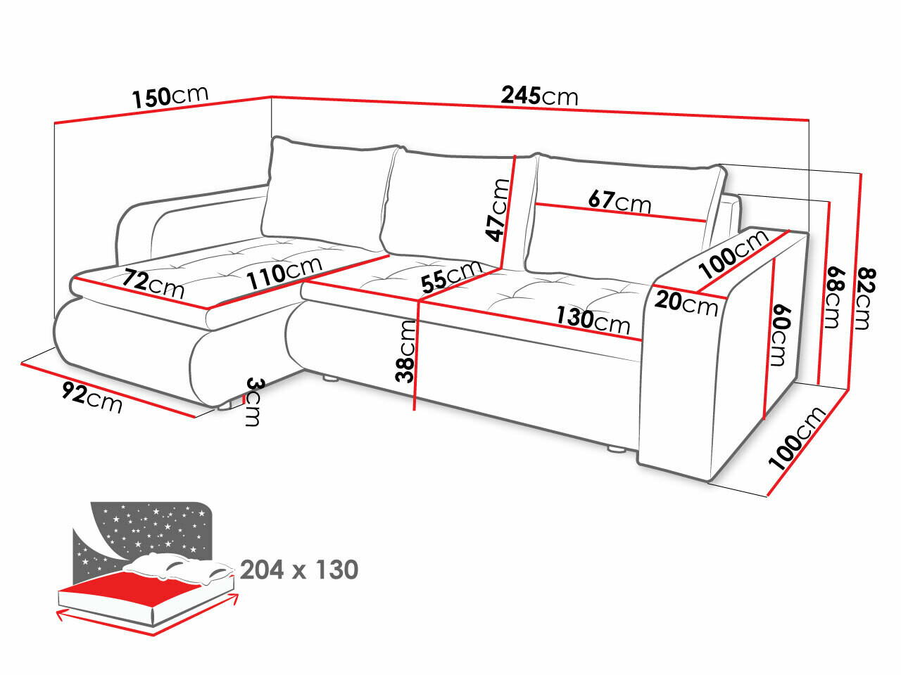 Sofá rinconero Muncie 100 (Soft 017 + Lawa 02)