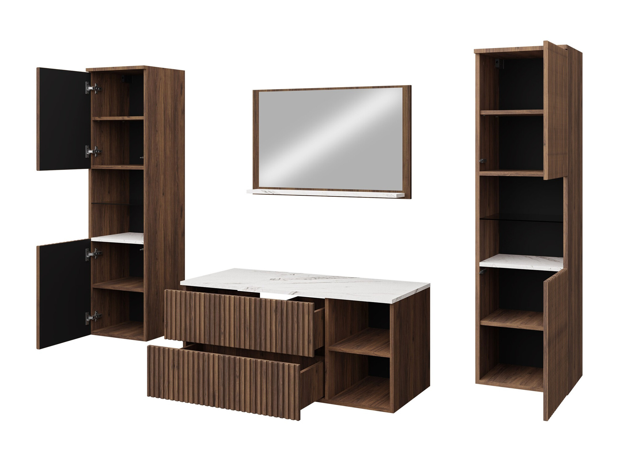 Conjunto de mueble de baño Ophruvi 105 (Nogal)