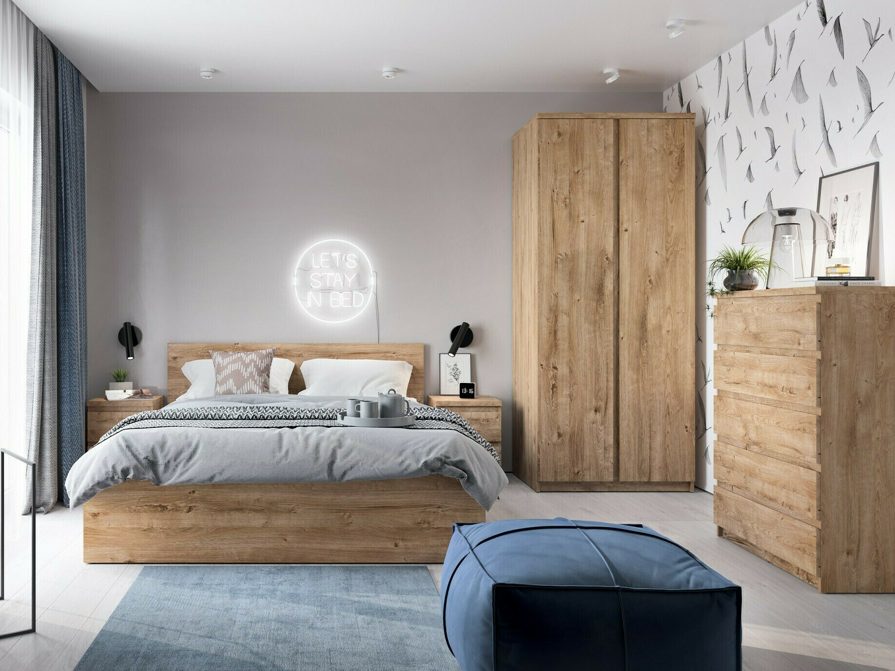 Mesilla de noche Merfere 102 (Roble)