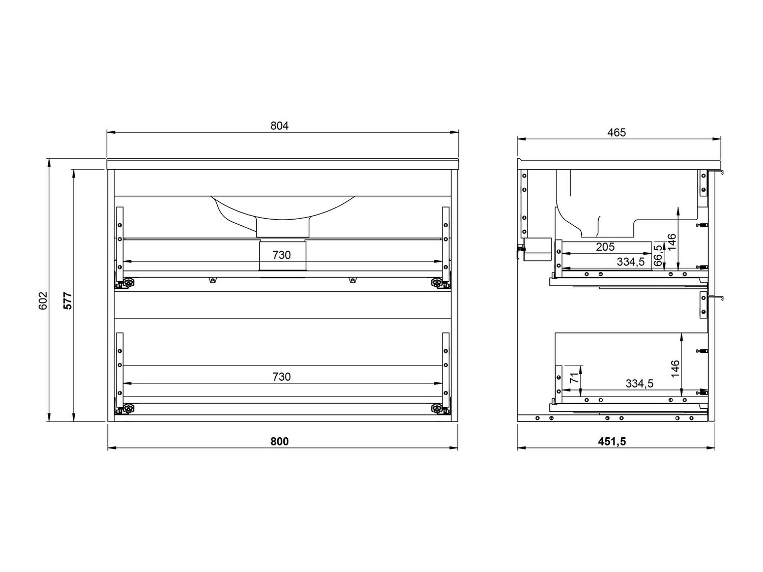 Armario de baño colgante para lavabo Temeli 108 (Grafito + Negro)