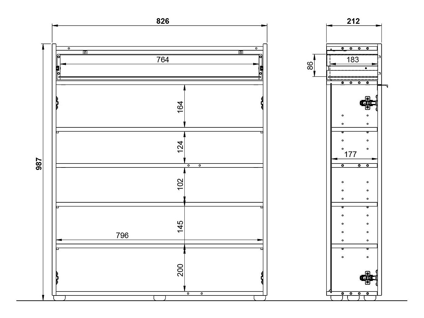 Conjunto para recibidor Cirsale 111 (Grafito + Navarra roble)