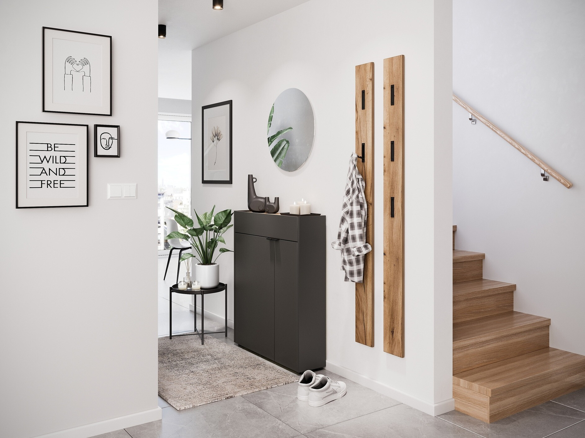 Estante para zapatos Cirsale 110 (Grafito + Navarra roble)