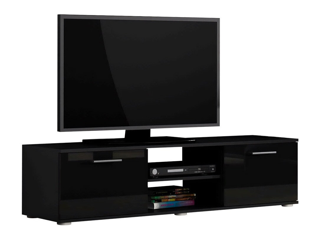 Mueble TV Tornola 100 (Negro + Negro brillante)