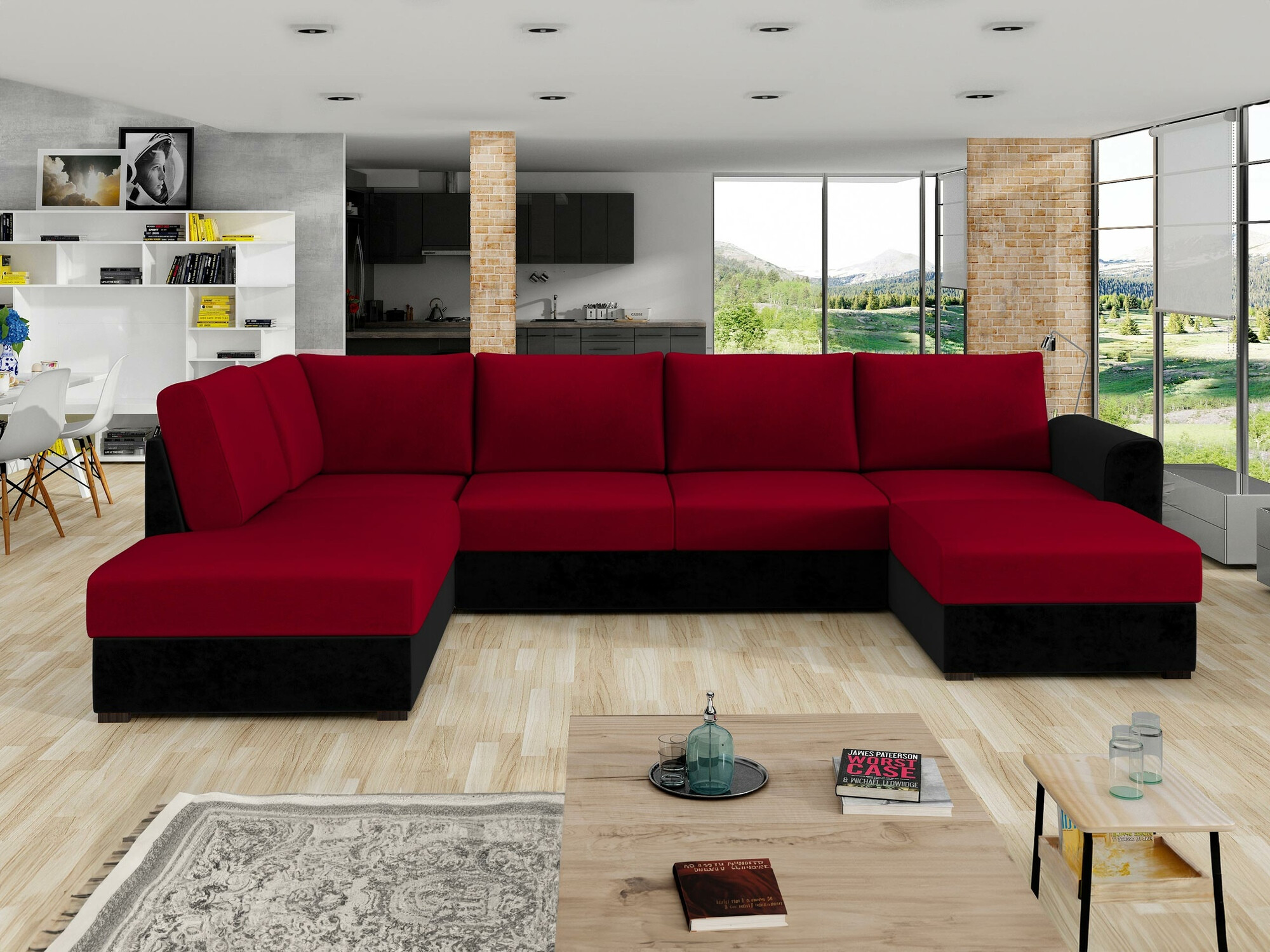 Sofá rinconero Comfivo Flumen (Magic Velvet 2219 + Venus Velvet 2926)
