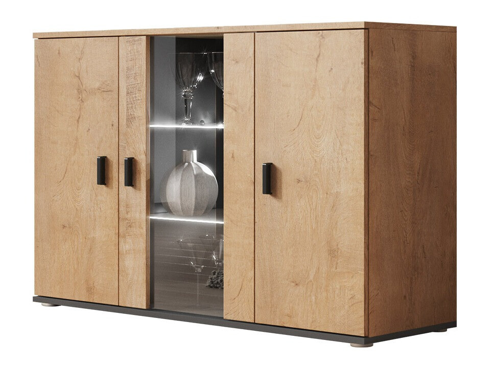 Aparador Tornola 106 (Roble de lefkada + Negro)